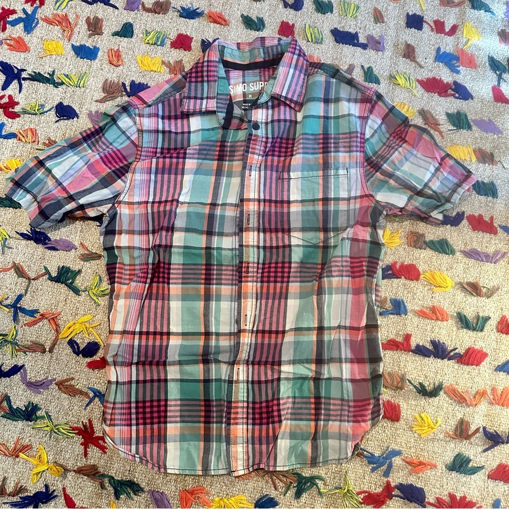 Mission Supply Co. - bright short sleeve plaid button up